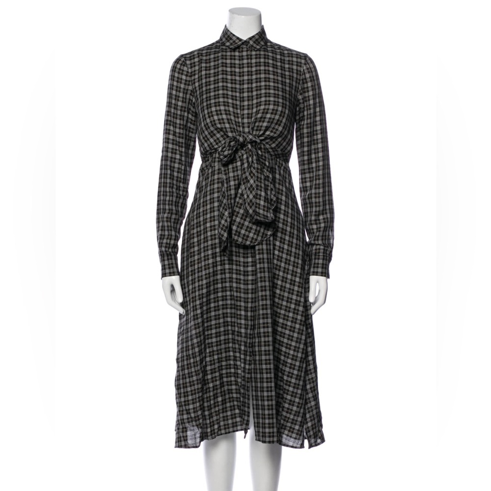 AKRIS PUNTO plaid print midi dress